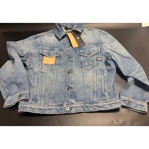 G Star Raw Womens Oversized‎ Denim Jacket Sun Dried Air Force Blue Size Small